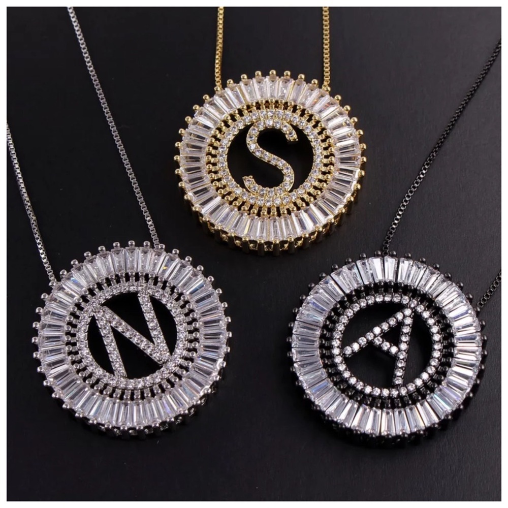TEGAI Austrian Crystals Initial “D”Necklace